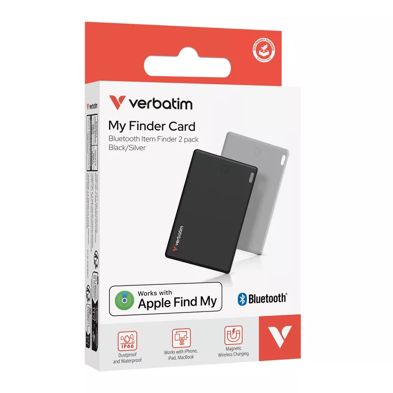 Verbatim My Finder Card Bluetooth lokátor predmetov balenie 2 ks čierna / strieborná