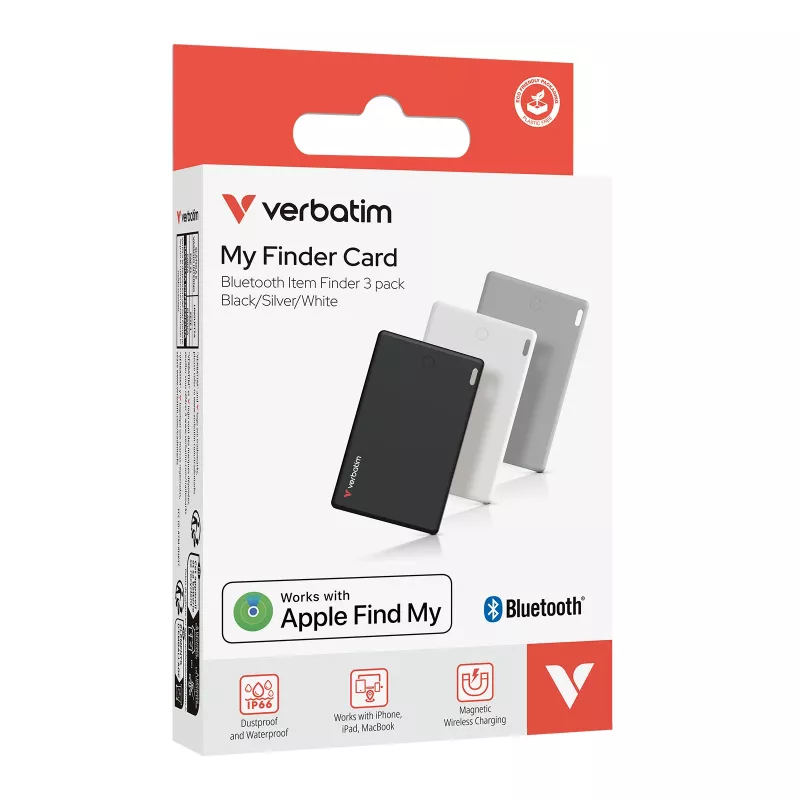 Verbatim My Finder Card Bluetooth lokátor predmetov balenie 3 ks čierna / strieborná / biela