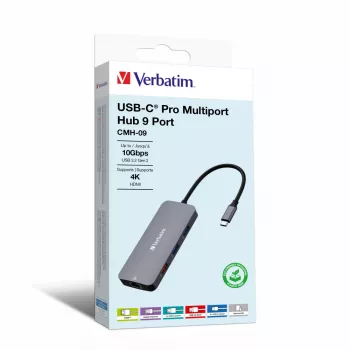 Verbatim CMH-09 USB Type-C 10.000 Mbit/s strieborná