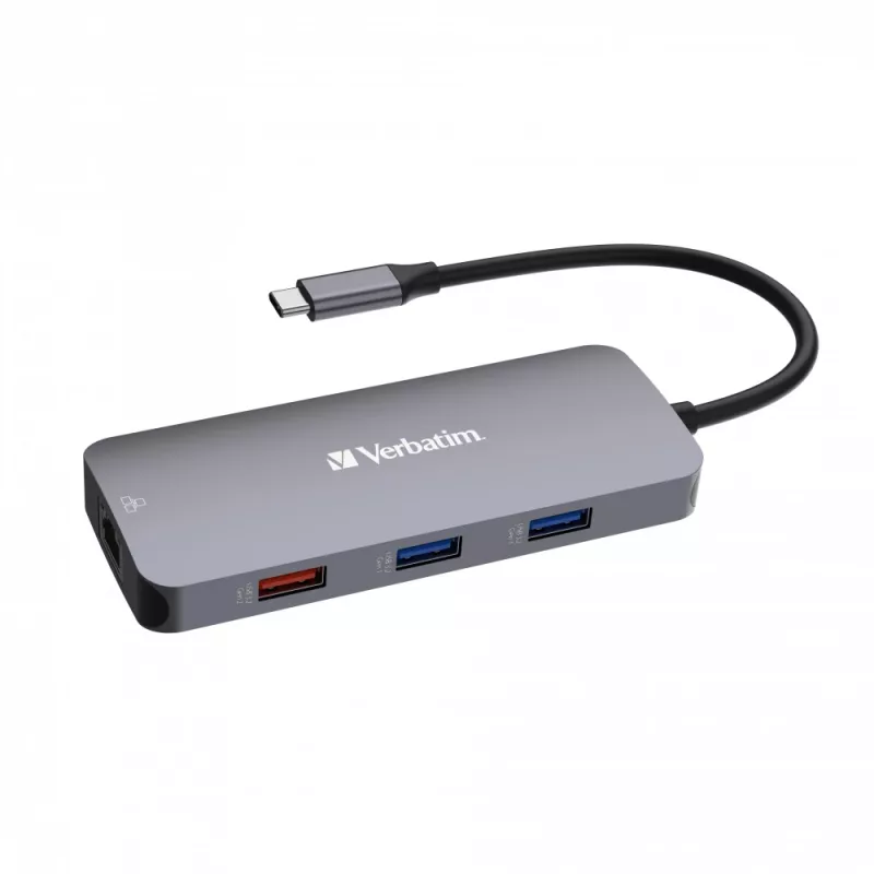 Verbatim CMH-09 USB Type-C 10.000 Mbit/s strieborná