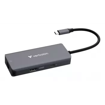 Verbatim USB-C Essentials multiport hub 6 portov: RJ45, HDMI, USB-C PD, 3 x USB-A 3.2 Gen 1
