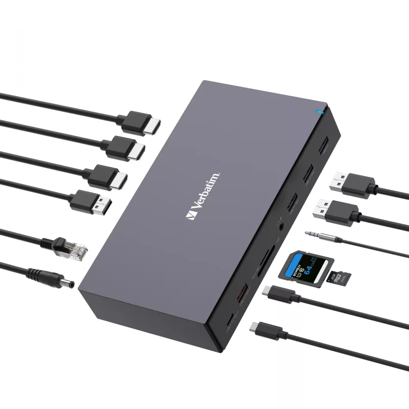 Verbatim CDS-17 káblový USB 3.2 Gen 1 (3.1 Gen 1) Type-C čierna, sivá