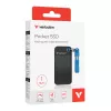 Verbatim Pocket SSD USB 3.2 Gen 2 1 TB čierna/modrá, 1 TB, USB Type-C, 3.2 Gen 2 (3.1 Gen 2), 1000 MB/s, 10 Gbit/s, čierna, modrá
