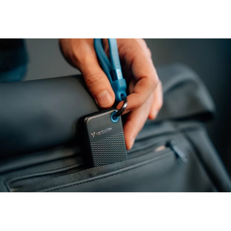 Verbatim Pocket SSD USB 3.2 Gen 2 1 TB čierna/modrá, 1 TB, USB Type-C, 3.2 Gen 2 (3.1 Gen 2), 1000 MB/s, 10 Gbit/s, čierna, modrá