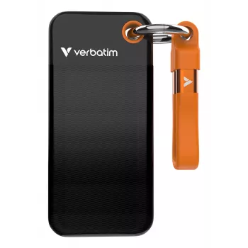 Verbatim Pocket SSD USB 3.2 Gen 2 1TB čierna/oranžová, 1 TB, USB Type-C, 3.2 Gen 2 (3.1 Gen 2), 1000 MB/s, 10 Gbit/s, čierna, oranžová