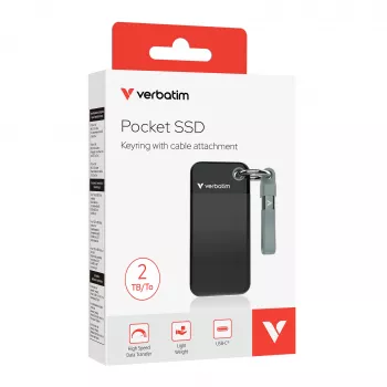 Verbatim Pocket SSD USB 3.2 Gen 2 2TB čierna/sivá, 2 TB, USB Type-C, 3.2 Gen 2 (3.1 Gen 2), 1000 MB/s, 10 Gbit/s, čierna, sivá