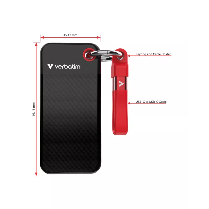 Verbatim Pocket SSD USB 3.2 Gen 2 2 TB čierna/červená