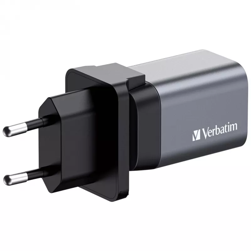 Verbatim GNC-35 GaN nabíjačka 35W s 1 x USB-C PD 35W / 1 x USB-A QC 3.0 (EU/UK/US)