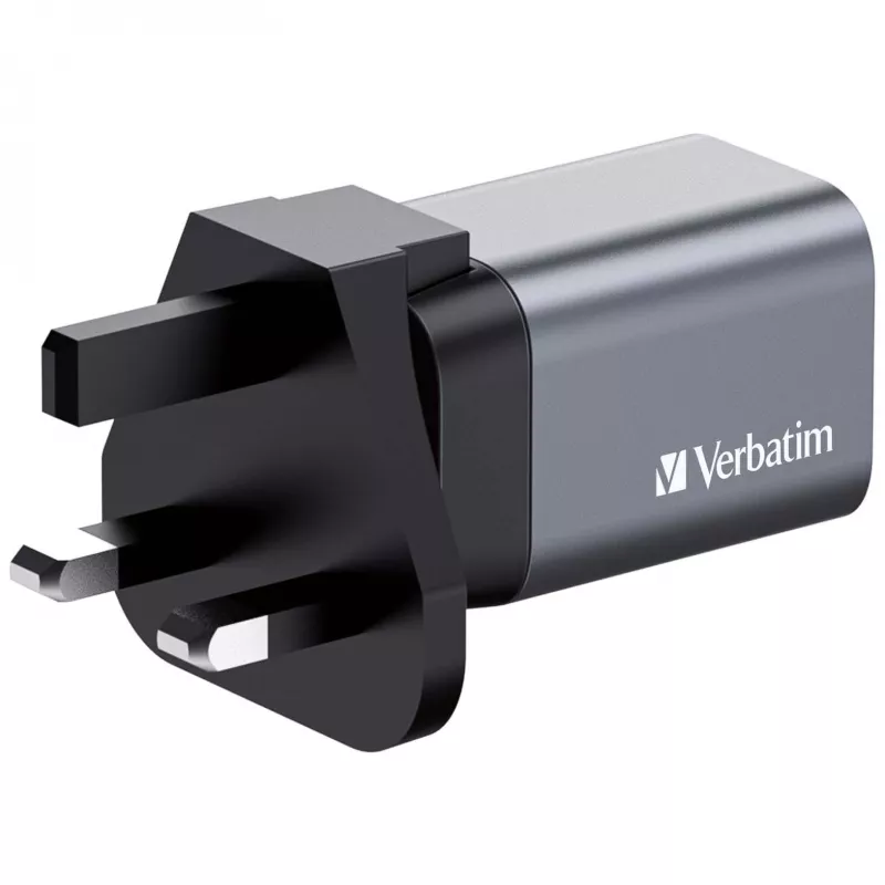 Verbatim GNC-35 GaN nabíjačka 35W s 1 x USB-C PD 35W / 1 x USB-A QC 3.0 (EU/UK/US)