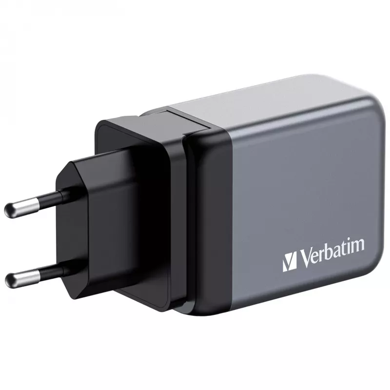 Verbatim GNC-65 GaN nabíjačka 65W s 2 x USB-C PD 65W / 1 x USB-A QC 3.0 (EU/UK/US)
