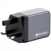 Verbatim GNC-65 GaN nabíjačka 65W s 2 x USB-C PD 65W / 1 x USB-A QC 3.0 (EU/UK/US)