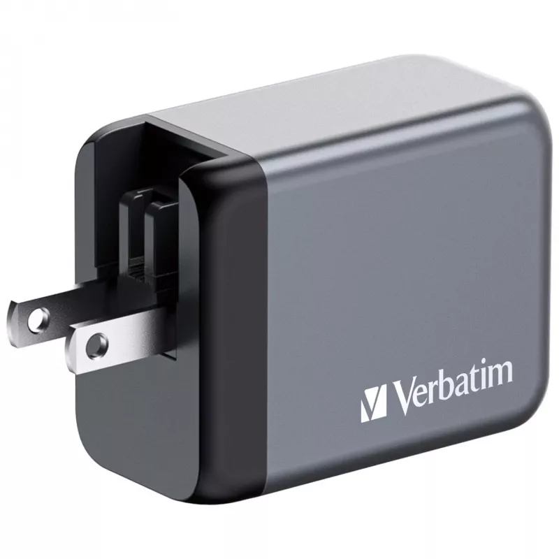 Verbatim GNC-65 GaN nabíjačka 65W s 2 x USB-C PD 65W / 1 x USB-A QC 3.0 (EU/UK/US)