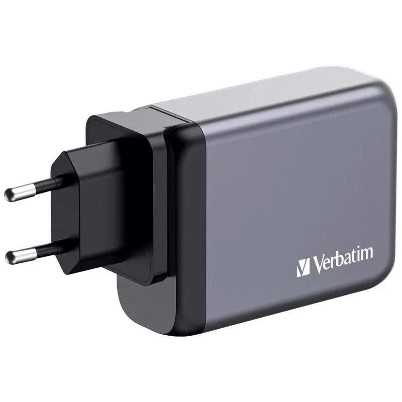 Verbatim GNC-100 GaN nabíjačka 100W s 2 x USB-C PD 100W / 1 x USB-C PD 65W / 1 x USB-A QC 3.0 (EU/UK/US)