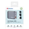 Verbatim GNC-100 GaN nabíjačka 100W s 2 x USB-C PD 100W / 1 x USB-C PD 65W / 1 x USB-A QC 3.0 (EU/UK/US)