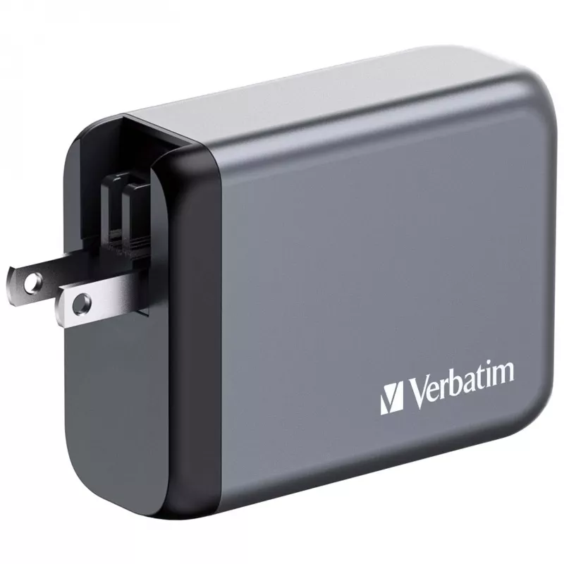 Verbatim GNC-100 GaN nabíjačka 100W s 2 x USB-C PD 100W / 1 x USB-C PD 65W / 1 x USB-A QC 3.0 (EU/UK/US)