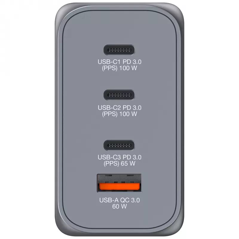 Verbatim GNC-200 GaN nabíjačka 200W s 2 x USB-C PD 100W / 1 x USB-C PD 65W / 1 x USB QC 3.0 (EU/UK/US)