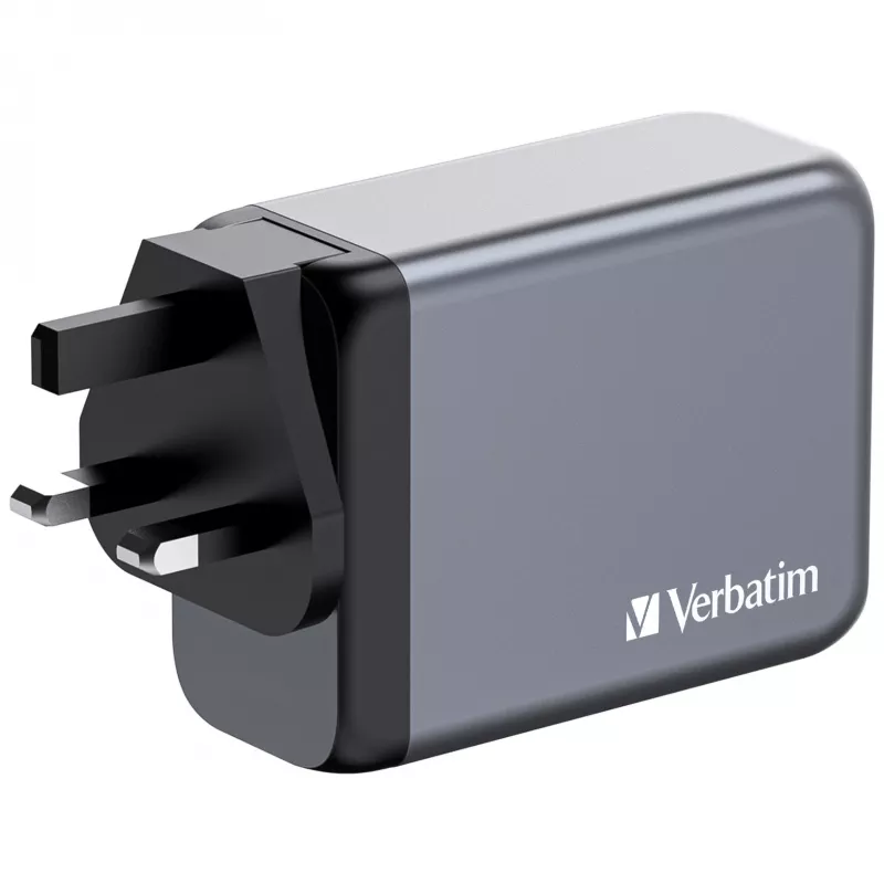 Verbatim GNC-200 GaN nabíjačka 200W s 2 x USB-C PD 100W / 1 x USB-C PD 65W / 1 x USB QC 3.0 (EU/UK/US)