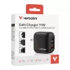 Verbatim Mini GaN nabíjačka 70W 3 porty US konektor s EU a UK adaptérmi