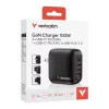 Verbatim Mini GaN nabíjačka 100W 4 porty US konektor s EU a UK adaptérmi