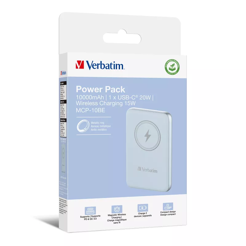 Verbatim Charge 'n' Go magnetická bezdrôtová powerbank 10000mAh modrá