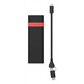 Verbatim M.2 NVMe SSD puzdro kit, SSD puzdro, M.2, PCI Express, 10 Gbit/s, USB pripojenie, čierna, červená