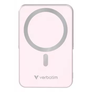 Verbatim Charge 'n' Go magnetická bezdrôtová powerbank so stojanom – 10000 mAh ružová