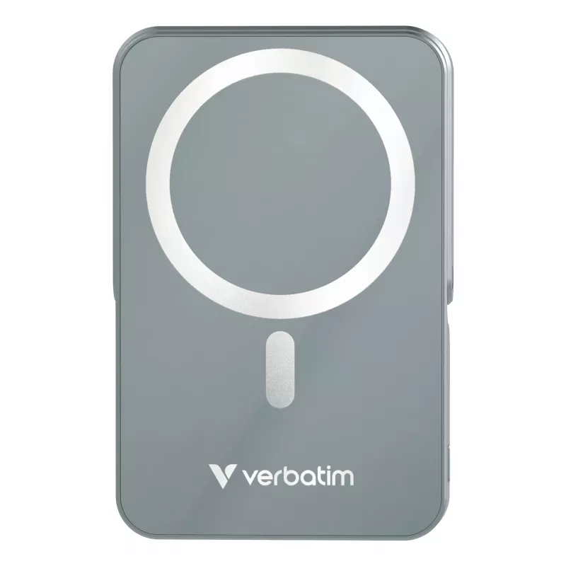 Verbatim Charge 'n' Go magnetická bezdrôtová powerbank so stojanom – 10000 mAh sivá