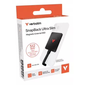 Verbatim SnapBack Ultra tenký SSD 512GB USB Type-C USB 3.2 Gen 2x2 čierny