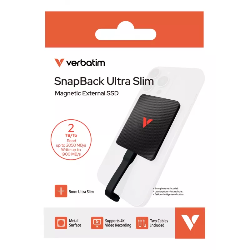 Verbatim SnapBack Ultra tenký SSD 2TB USB Type-C USB 3.2 Gen 2x2 čierny