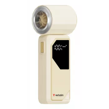Verbatim Cool’n’Go AirJet ručný ventilátor biely/strieborný, strieborná, biela, ručný ventilátor, 1 ks, 6 W, lithium-ion (Li-Ion), 3,7 V