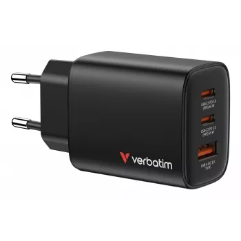 Verbatim Essentials GaN nabíjačka 65W EU konektor čierna, interiér, AC, 20 V, čierna