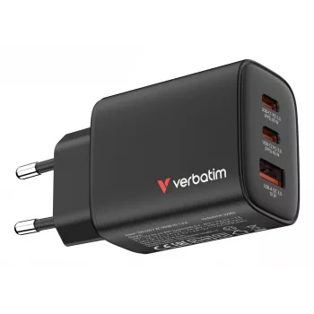 Verbatim Essentials GaN nabíjačka 65W EU konektor čierna, interiér, AC, 20 V, čierna