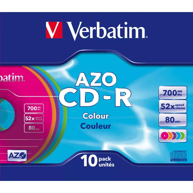 Verbatim CD-R AZO Colours 700 MB 48x 10 ks