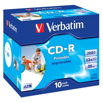 Verbatim CD-R AZO Wide Inkjet Printable 700 MB 52x 10 ks
