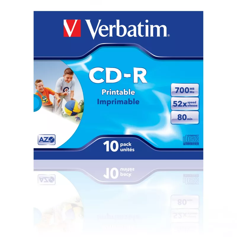 Verbatim CD-R AZO Wide Inkjet Printable 700 MB 52x 10 ks