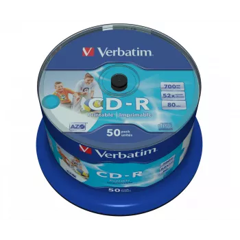 Verbatim CD-R AZO Wide Inkjet Printable no ID 700 MB 52x 50 ks