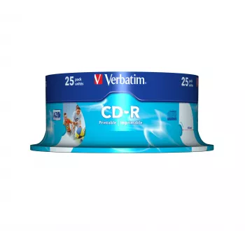 Verbatim CD-R AZO Wide Inkjet Printable 700 MB 52x 25 ks
