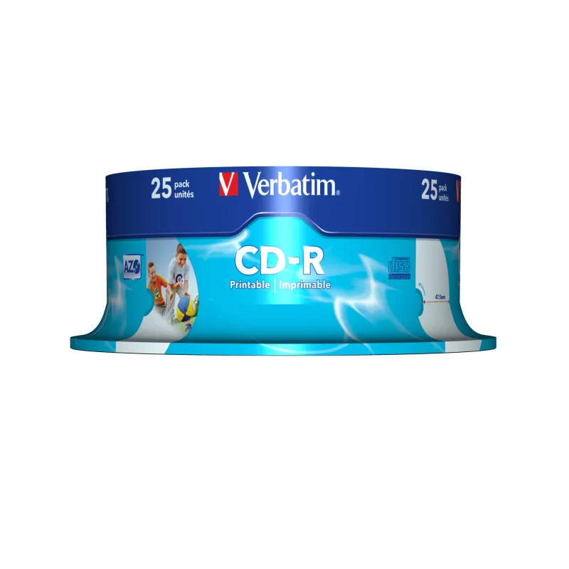 Verbatim CD-R AZO Wide Inkjet Printable 700 MB 52x 25 ks