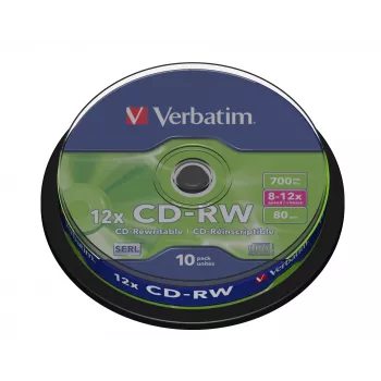 Verbatim CD-RW 12x 700 MB 10 ks