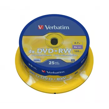 Verbatim DVD+RW Matt Silver 4,7 GB 25 ks