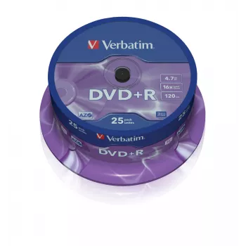 Verbatim VB-DPR47S2A, DVD+R, 120 mm, spindel, 25 ks, 4,7 GB