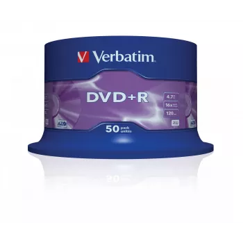 Verbatim VB-DPR47S3A, DVD+R, 120 mm, spindel, 50 ks, 4,7 GB