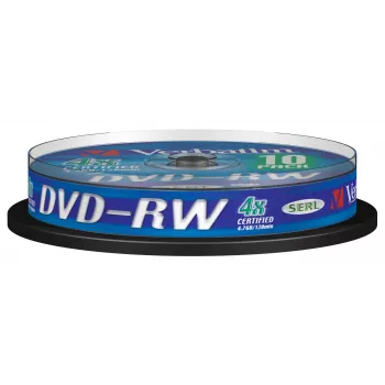 Verbatim DVDVER00072B, DVD-RW, spindel, 10 ks, 4,7 GB
