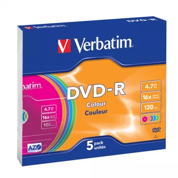 Verbatim DVD-R Colour 4,7 GB 5 ks