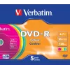 Verbatim DVD-R Colour 4,7 GB 5 ks