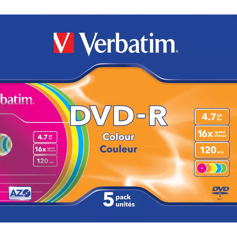 Verbatim DVD-R Colour 4,7 GB 5 ks