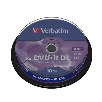Verbatim VB-DPD55S1, DVD+R DL, 120 mm, spindel, 10 ks, 8,5 GB