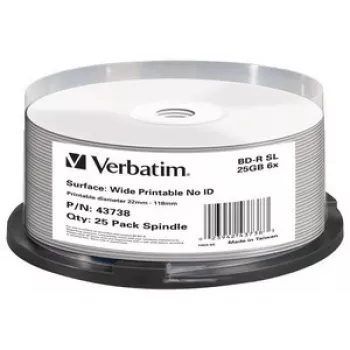 Verbatim BD-R SL 25GB 6x Wide Printable 25 ks spindle - No ID Brand