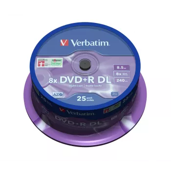Verbatim DVD+R Double Layer 8x matná strieborná 25 ks spindle