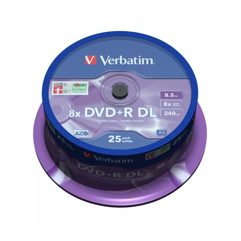 Verbatim DVD+R Double Layer 8x matná strieborná 25 ks spindle